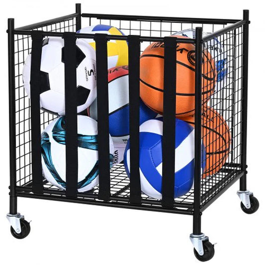 Rolling Sports Ball Cart: Lockable & Durable