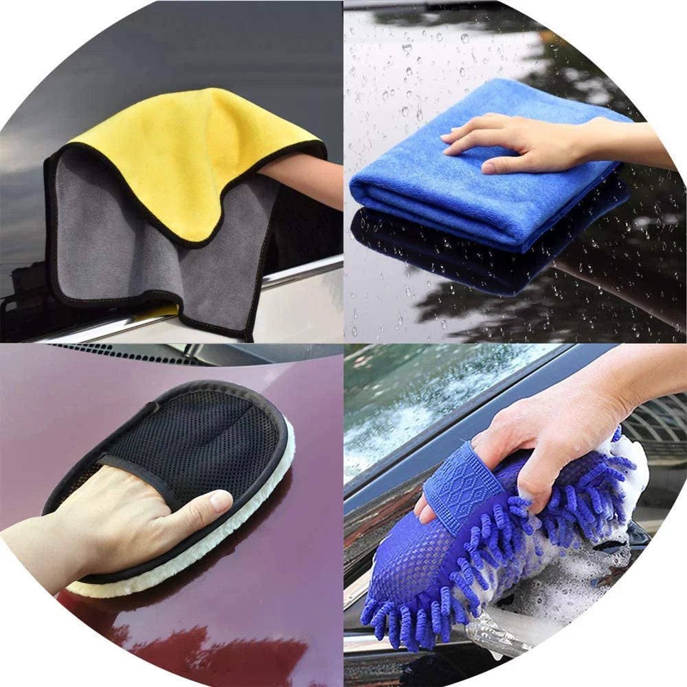 Car Cleaning Kit,Car Wash Kit,High Power Car Vacuum Car Interior Detailing Kit, with Microfiber Towels, Tire Brush, Wash Mitt,Sponge,Duster Brush Car Cleaning Tool