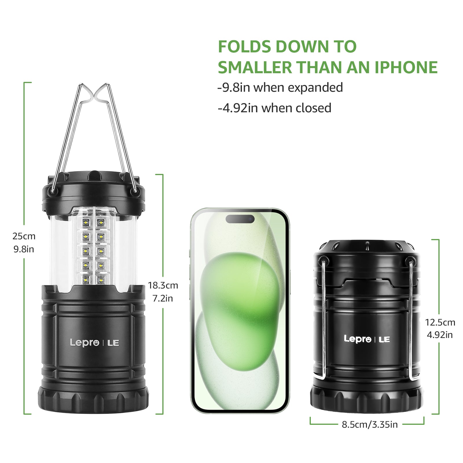 4-Pack LED Collapsible Camping Lanterns (Water Resistant)