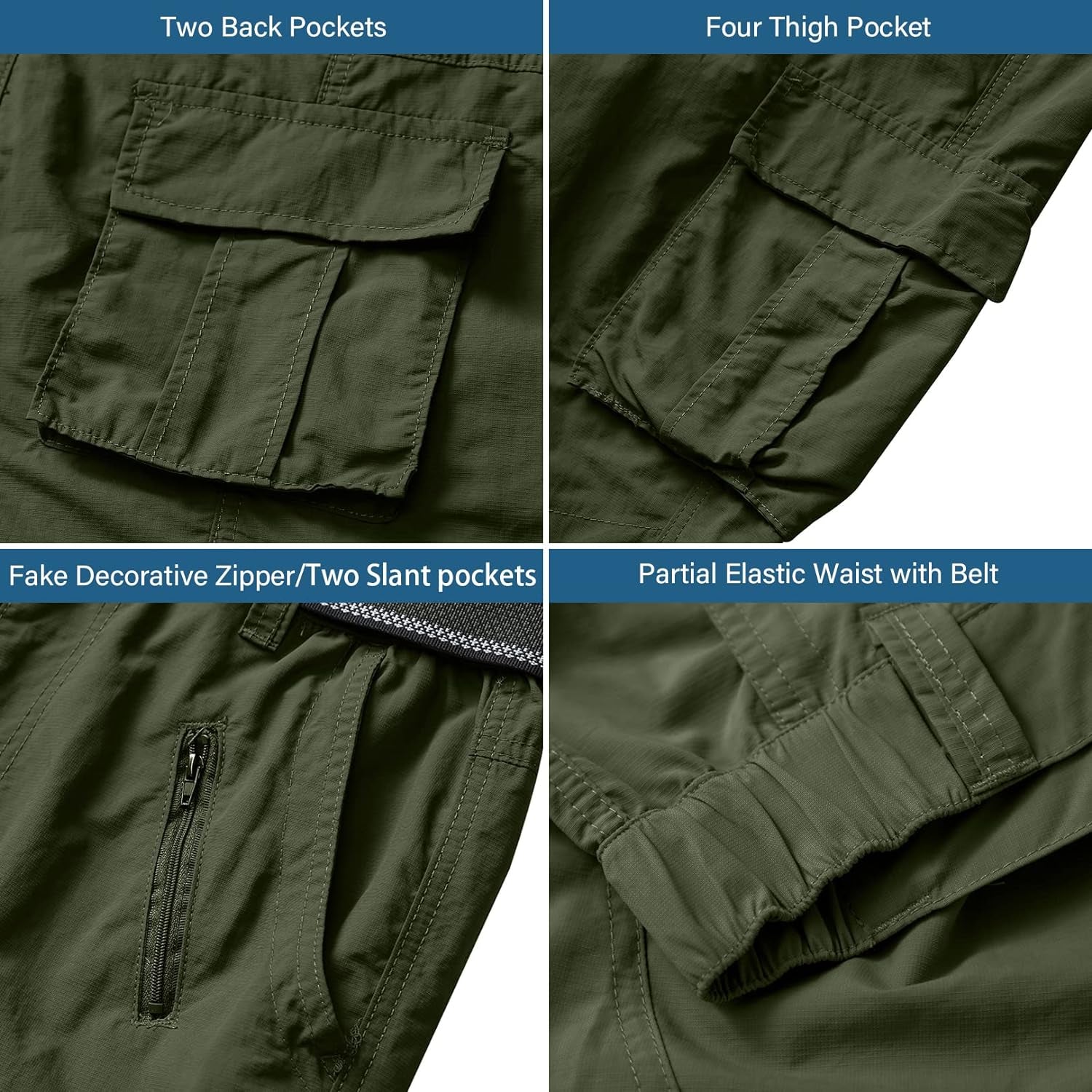 Men's Lightweight Hiking Cargo Pants: Quick-Drying, 8 Pockets, Perfect for Outdoors