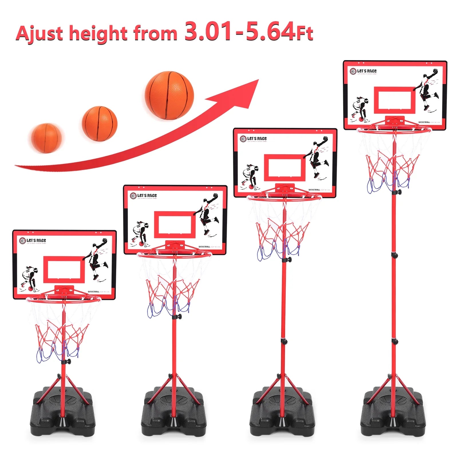 Adjustable Height Basketball Hoop for Kids (Ages 3-8)