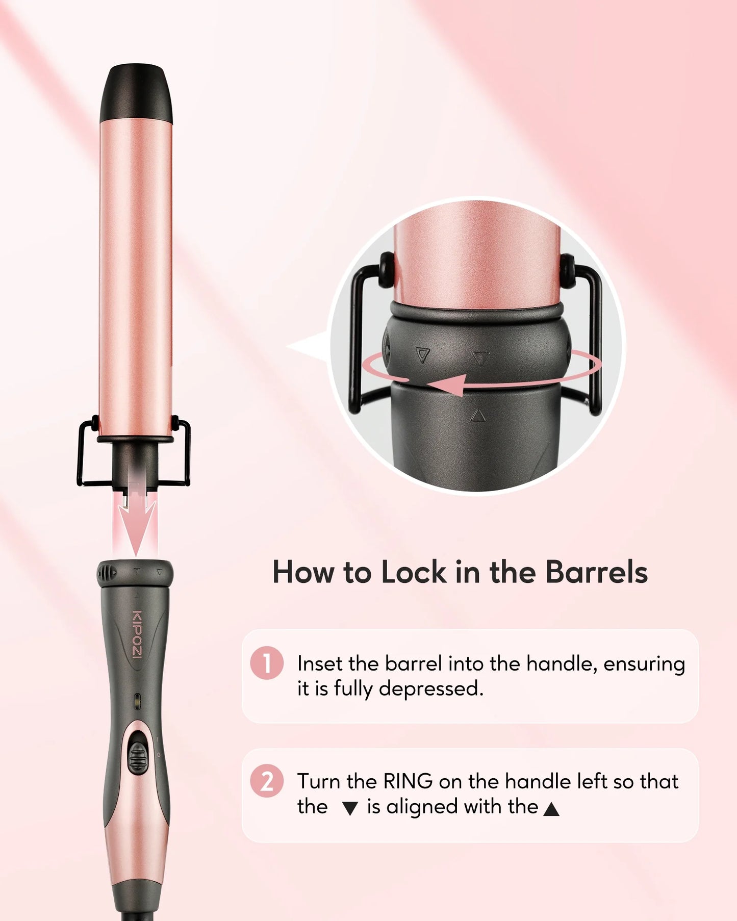 5 in 1 Curling Iron Wand Set Hair Wand, Instant Heating, with 4 Ceramic Barrels and 1 Curling Iron Brush