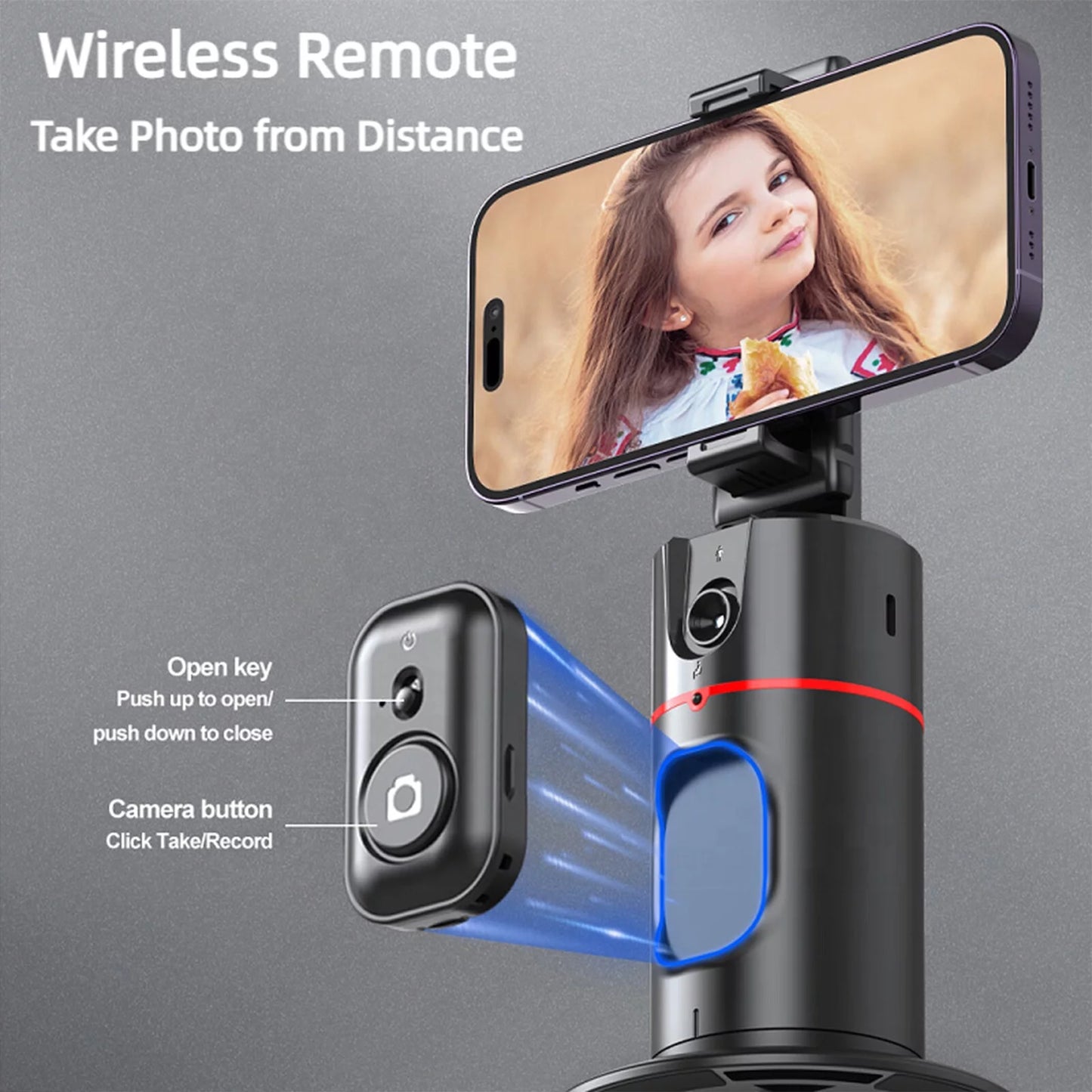 Auto Face Tracking Phone Tripod, 360° Rotation