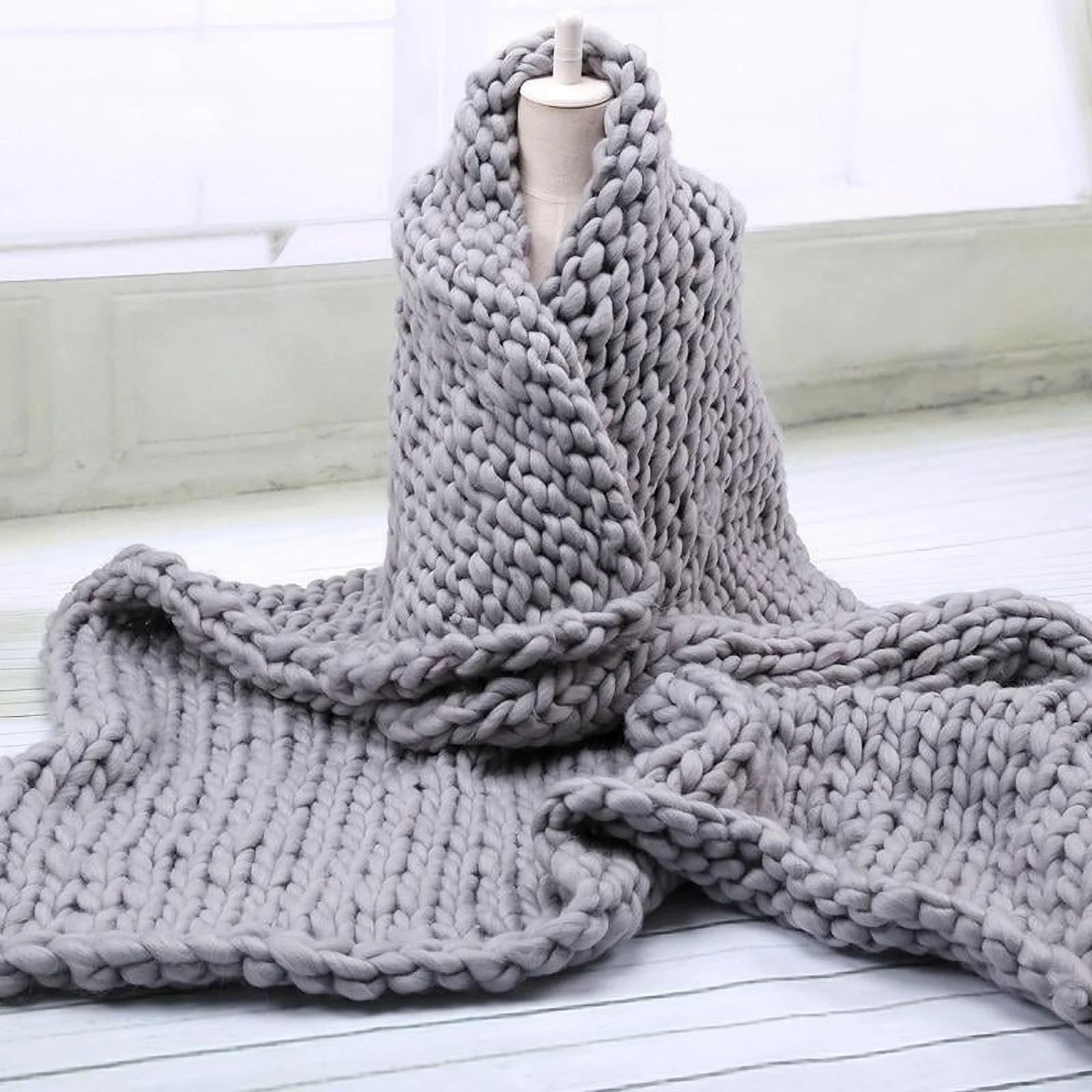 Cozy Chunky Knit Blanket Throw (39x47")