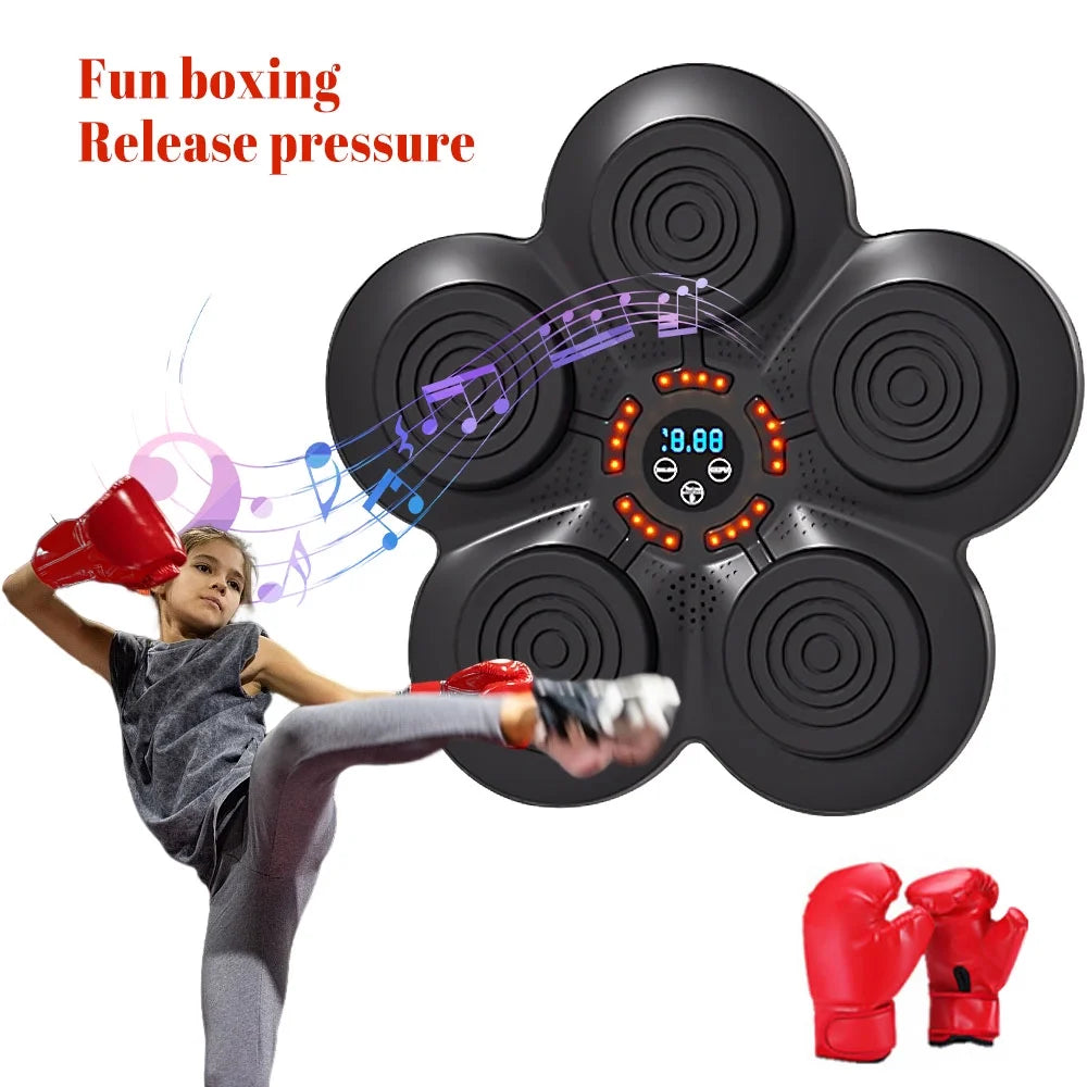 Music Boxing Machine Wall Mounted Smart Bluetooth Music Boxing Trainer, Black