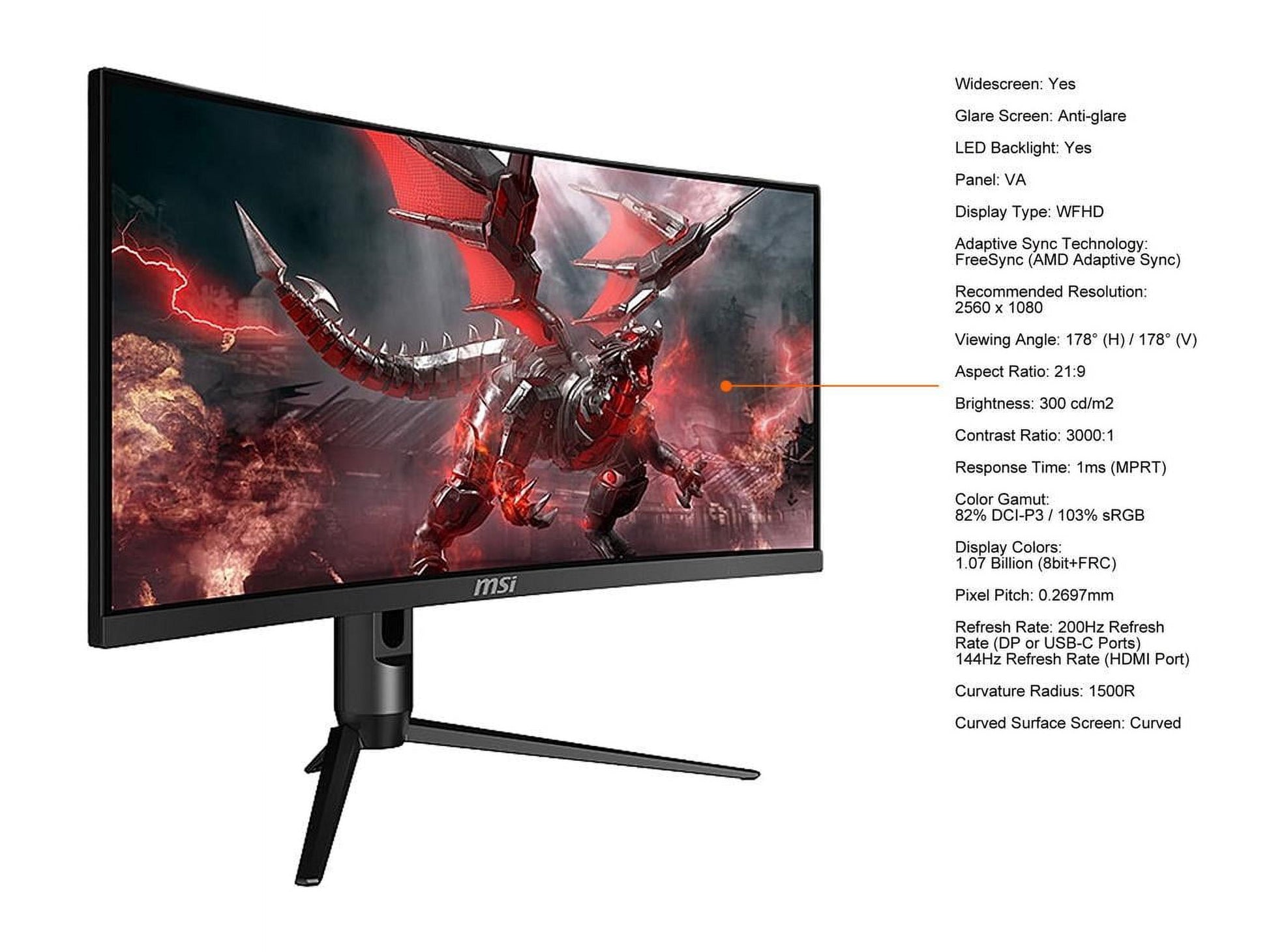 MSI Optix MAG301CR2 30" 1080p 200Hz FreeSync Gaming Monitor