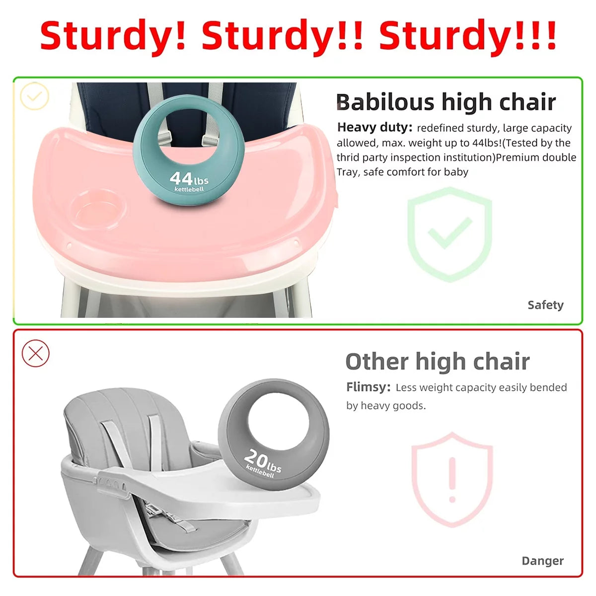 4-In-1 Baby High Chair Portable Toddler Baby Dining Chairs Eat & Play Convertible High Chair with Five-Point Snap Button, Dinner Plate and Toy Rack, Purple