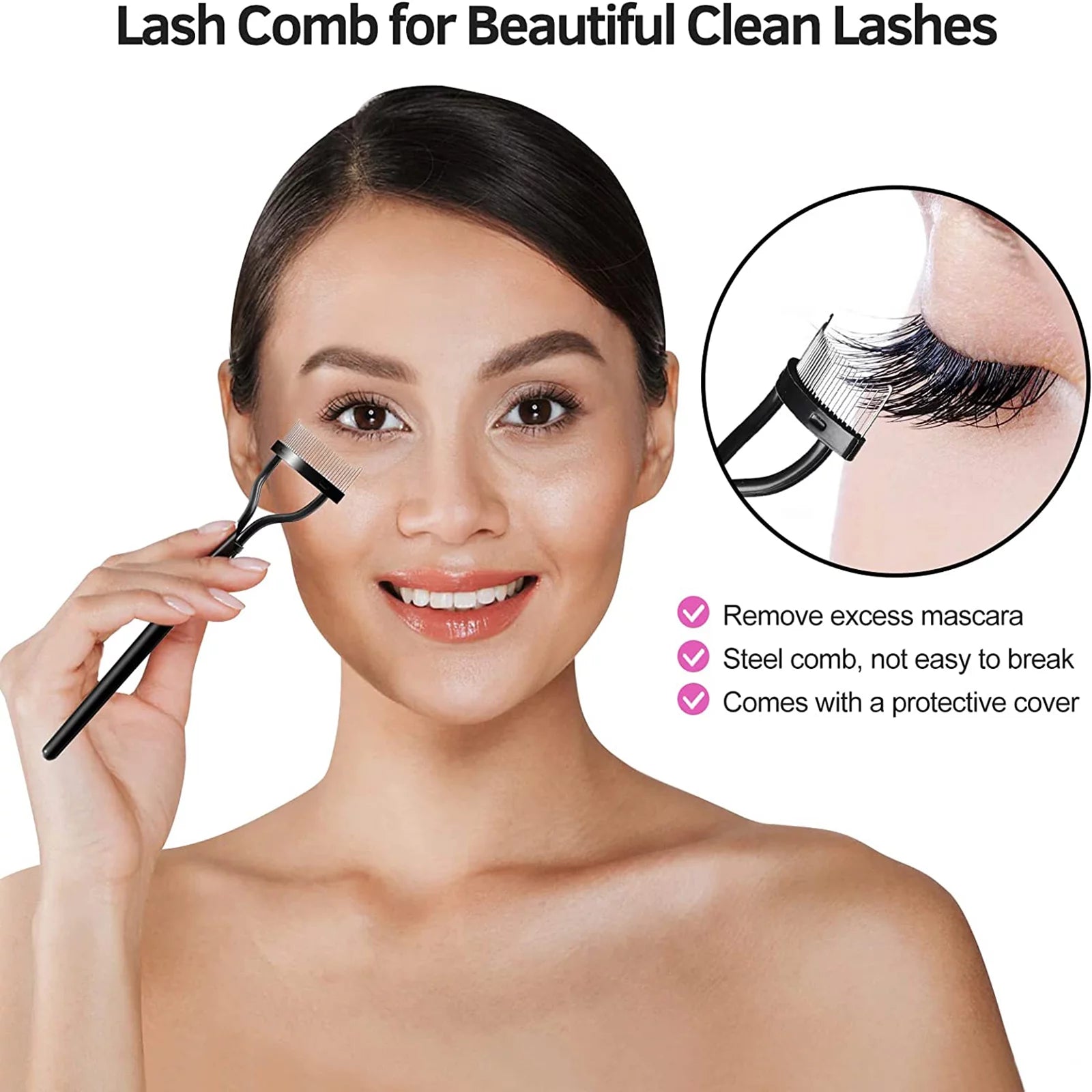 Eyelash Curler Kit with Comb, Tweezers & Refills