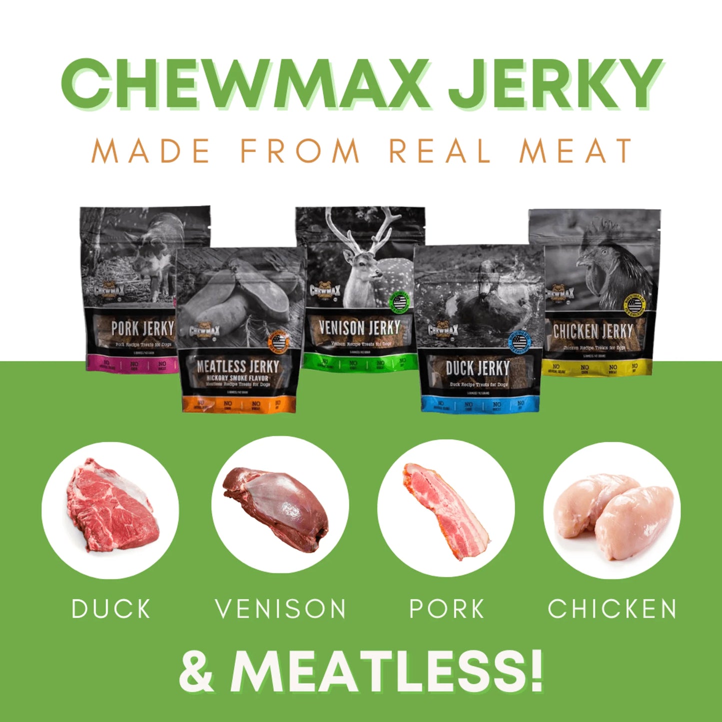 Premium Duck Jerky Treats for Dogs - Chicken Free Formula