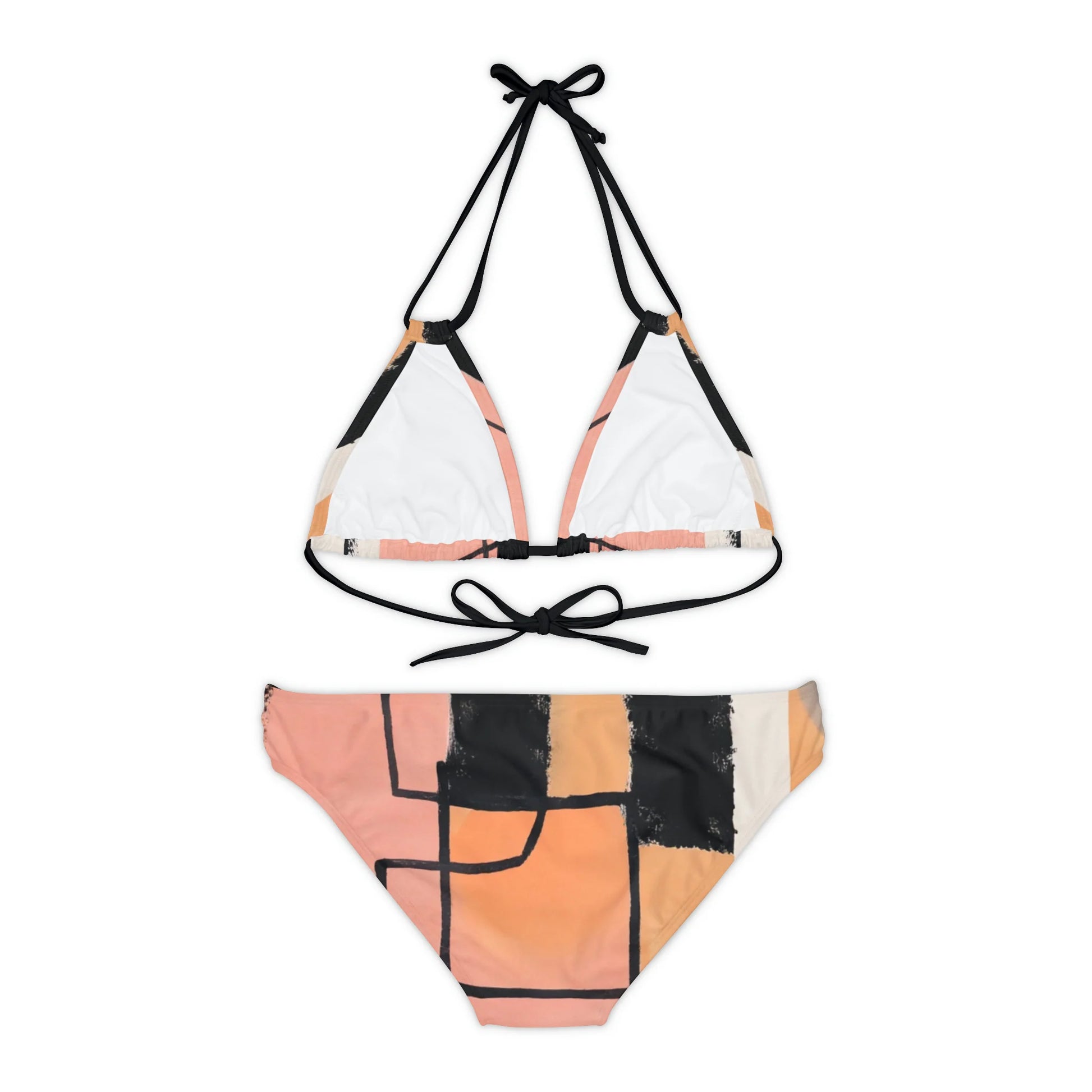 Two Piece Swimsuit Bikini Set Minimalist Art and Design by Queennoble