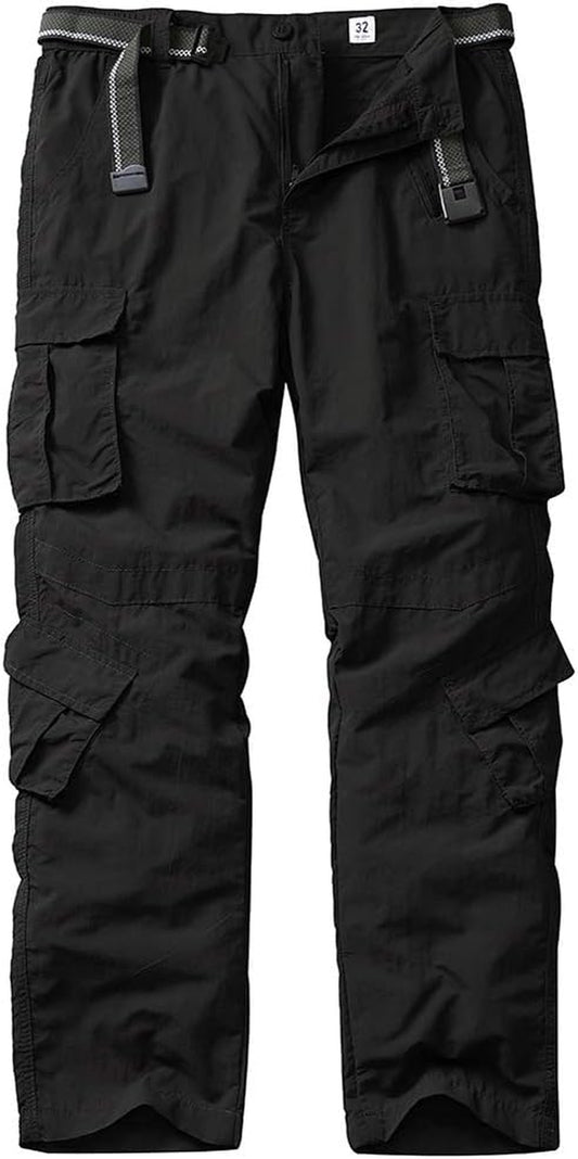 Men's Lightweight Hiking Cargo Pants: Quick-Drying, 8 Pockets, Perfect for Outdoors