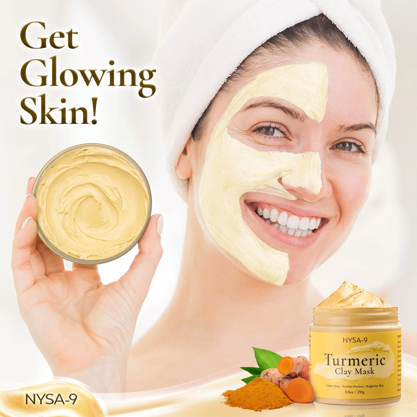 Turmeric Clay Mask for Skin Brightening & Deep Pore Cleansing