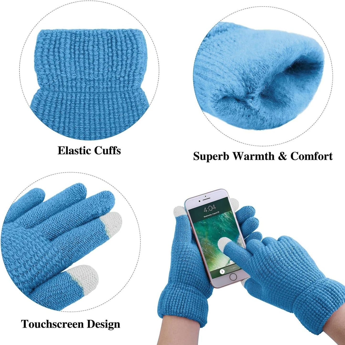 Women's Winter Accessory Set: Beanie, Scarf, Gloves