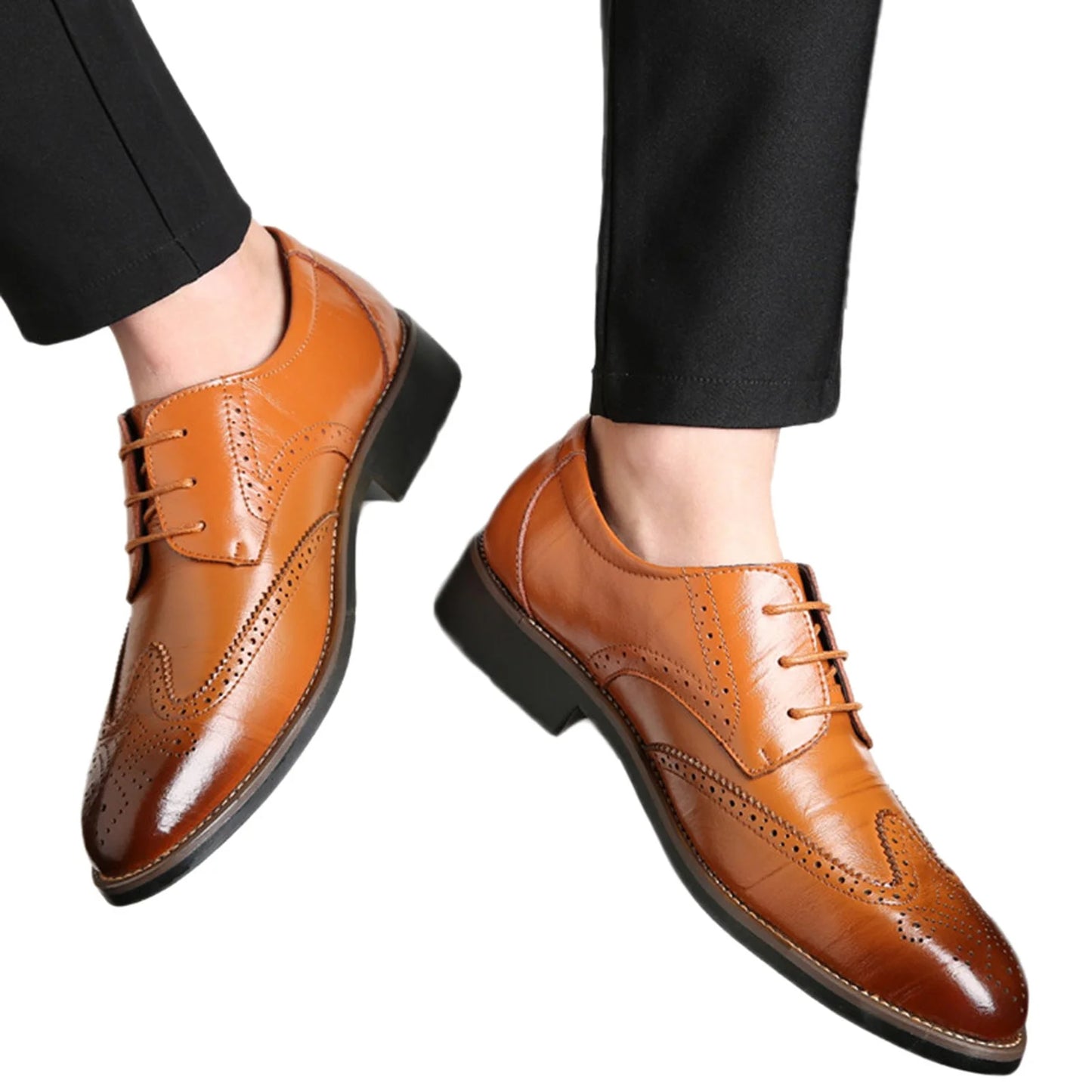 Men's Pointed Toe Leather Dress Shoes