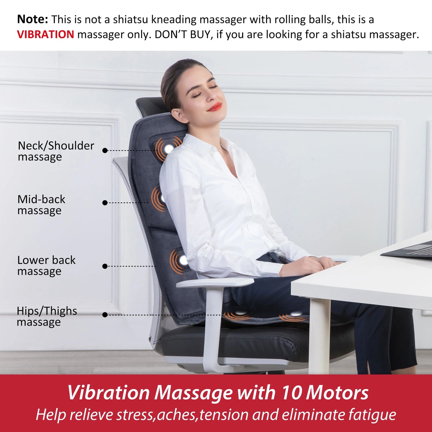 Vibration Massage Seat Cushion Back Massager with Heat Chair Pad Gifts for Men/Dad