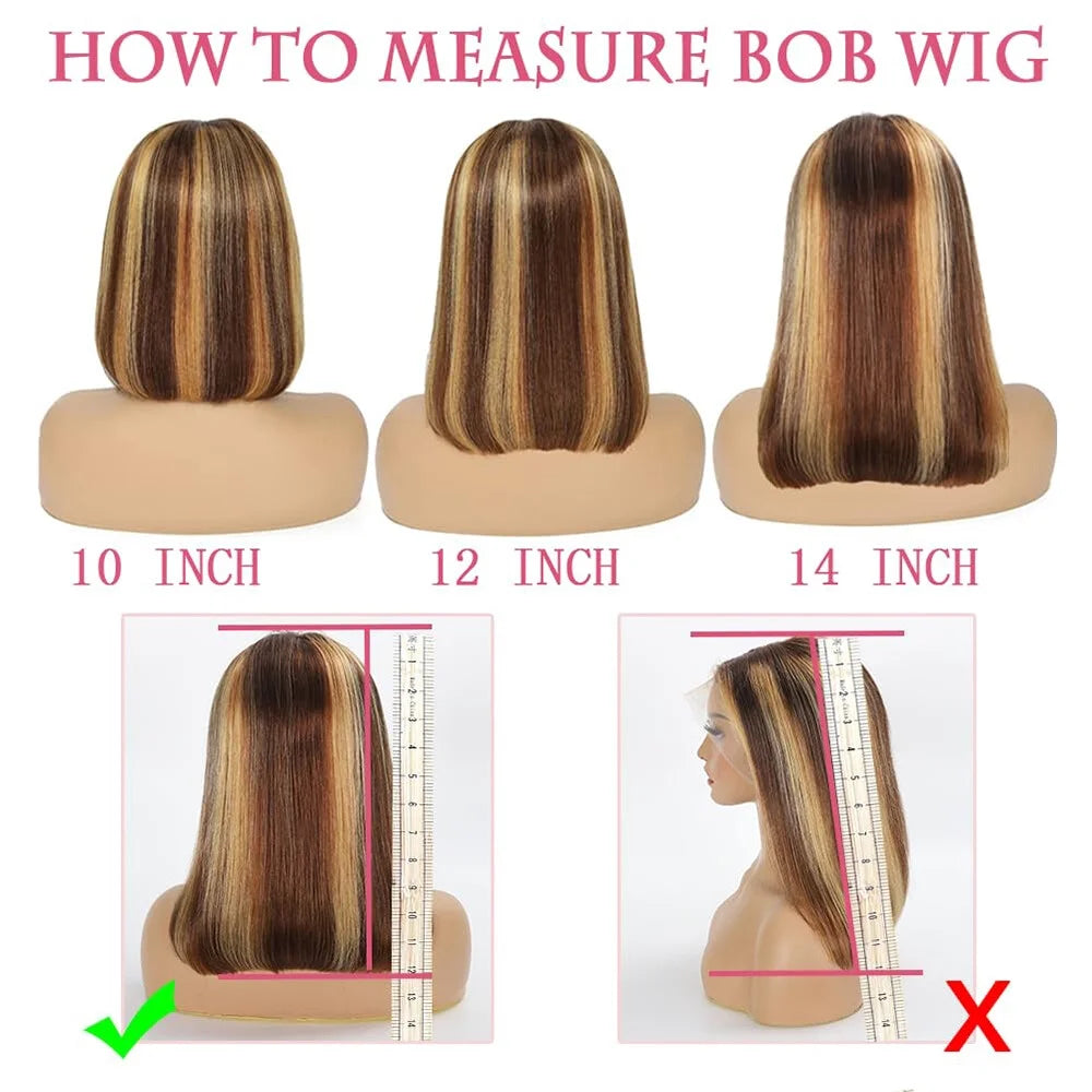 Ombre Highlight 13x4 Lace Front Bob Wig (10")