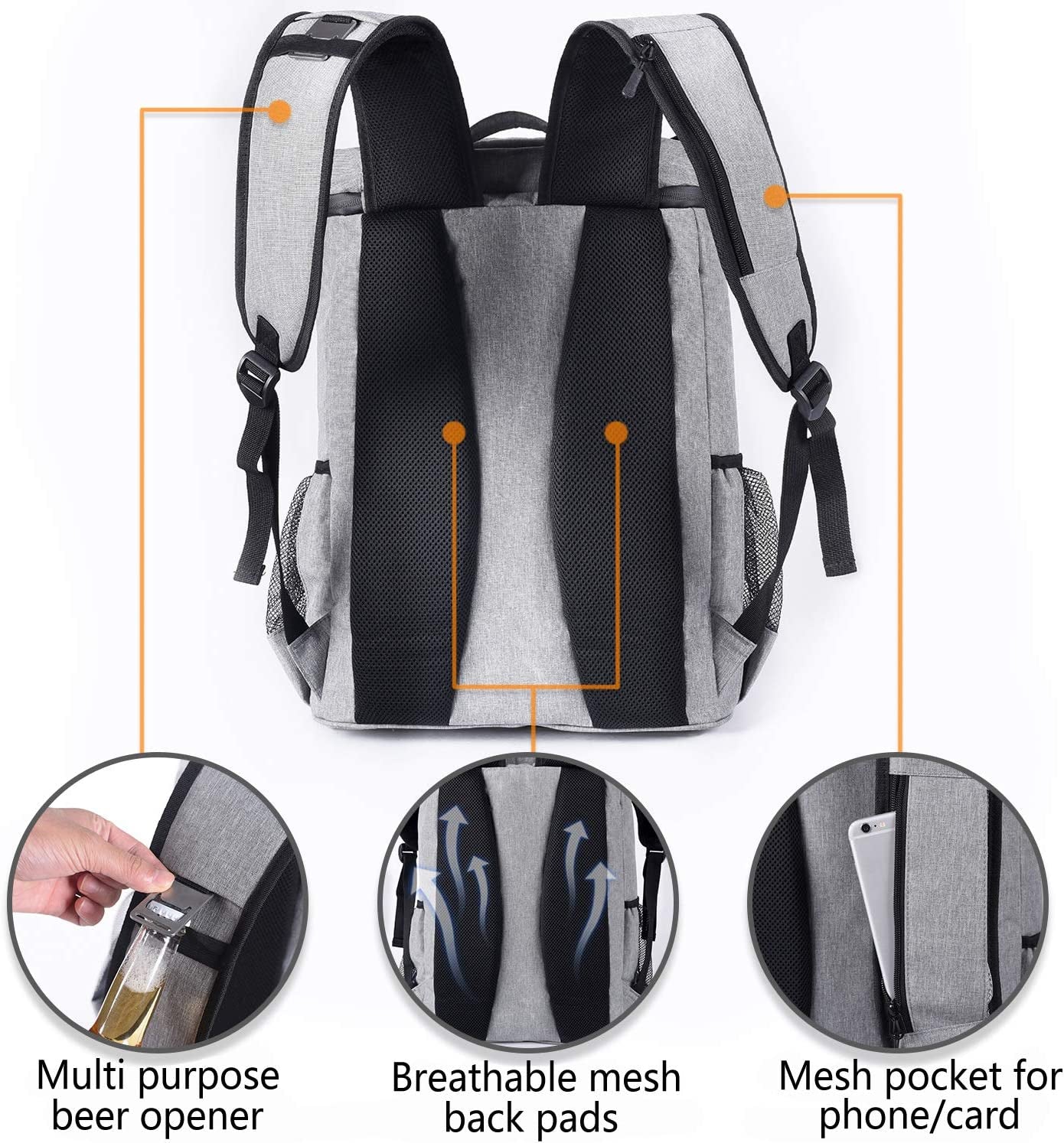 Waterproof Backpack Cooler: 30 Can, Leakproof, Insulated