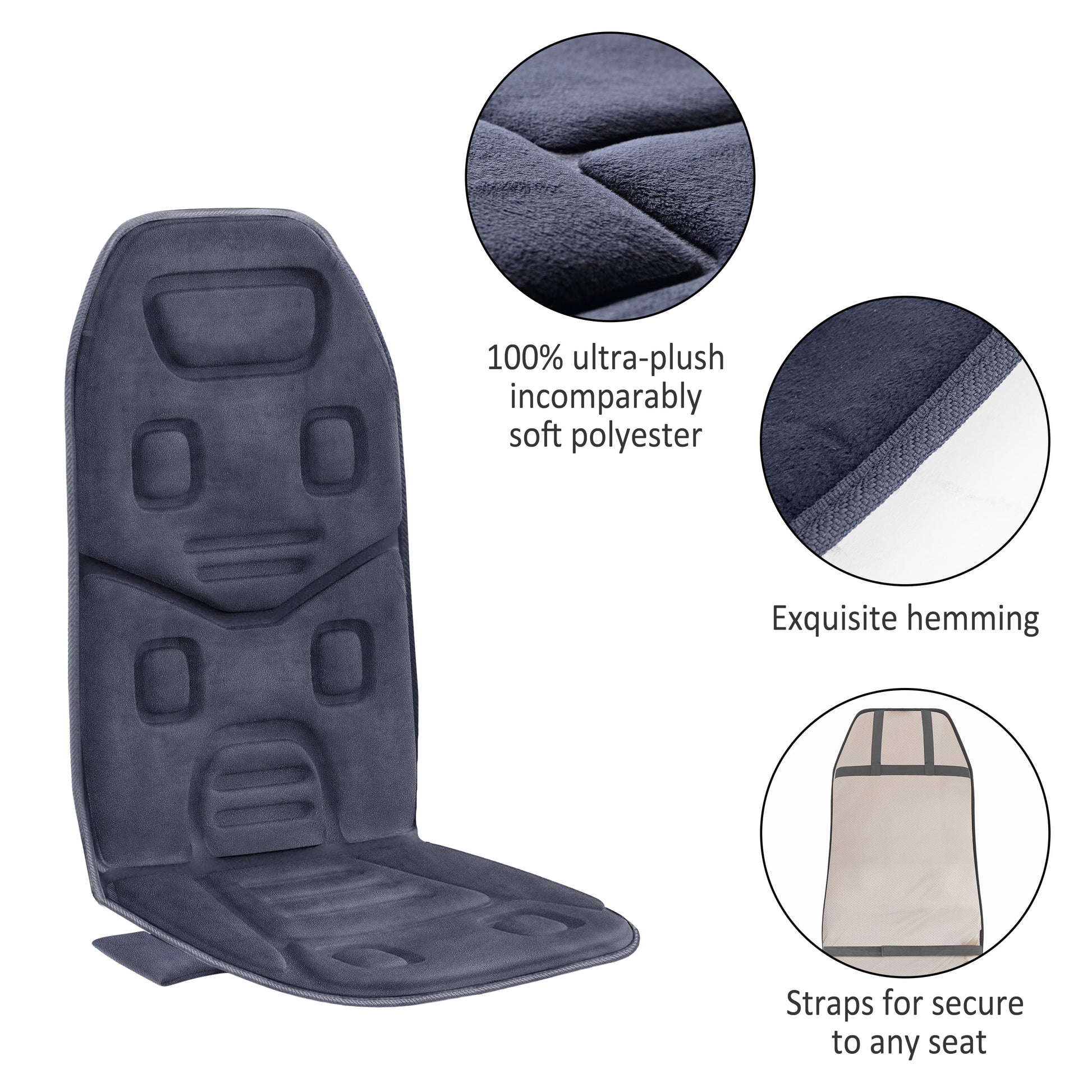 Vibration Massage Seat Cushion Back Massager with Heat Chair Pad Gifts for Men/Dad