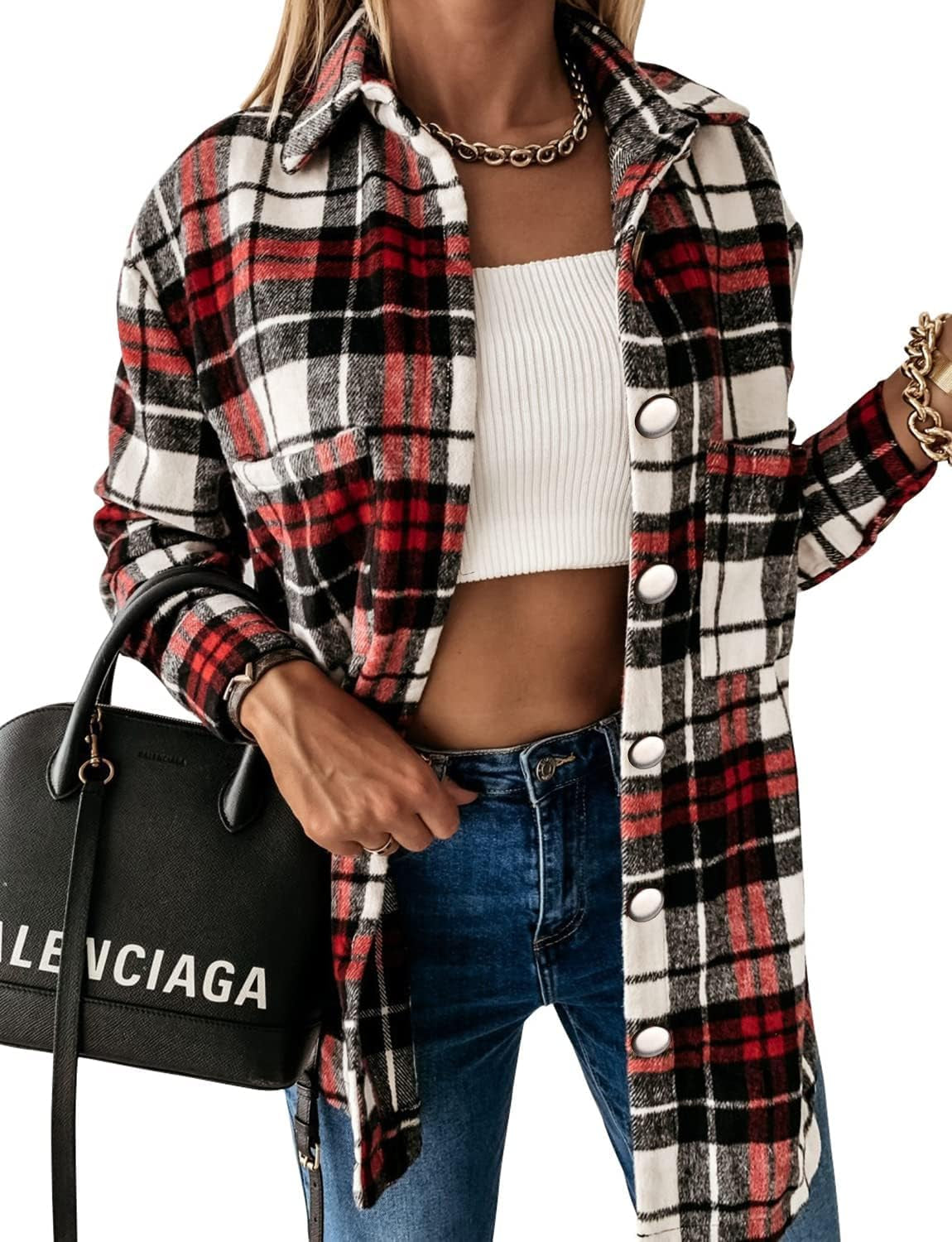 Flannel Shirt Jacket for Women