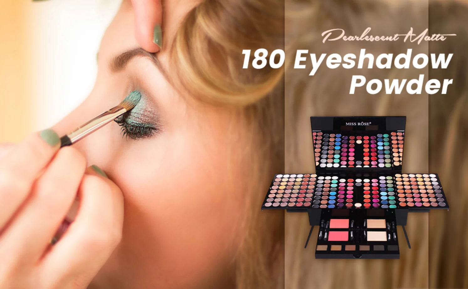 Professional Makeup Kit: 190 Colors, Full Face Set