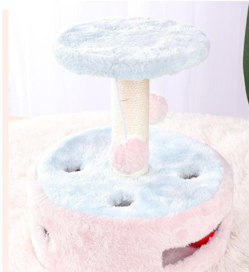 Multifunctional Kitty Haven: Plush Cat Climbing Frame with Scratching Post and Jumping Platform