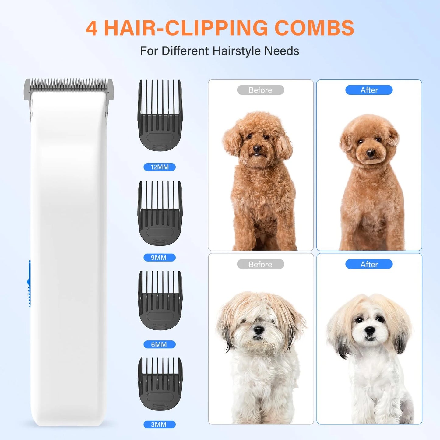 Dog Grooming Vacuum Kit: 5-In-1 Pet Hair Clippers with Vacuum Suction 99.9%, Dog Hair Brush Comb Tools for Shedding W/ 1.4L Extra Large Dust Cup, Ultra Quiet for Cats & Dogs and Home Cleaning