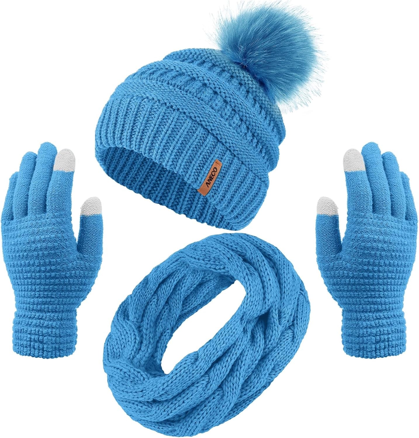 Women's Winter Accessory Set: Beanie, Scarf, Gloves