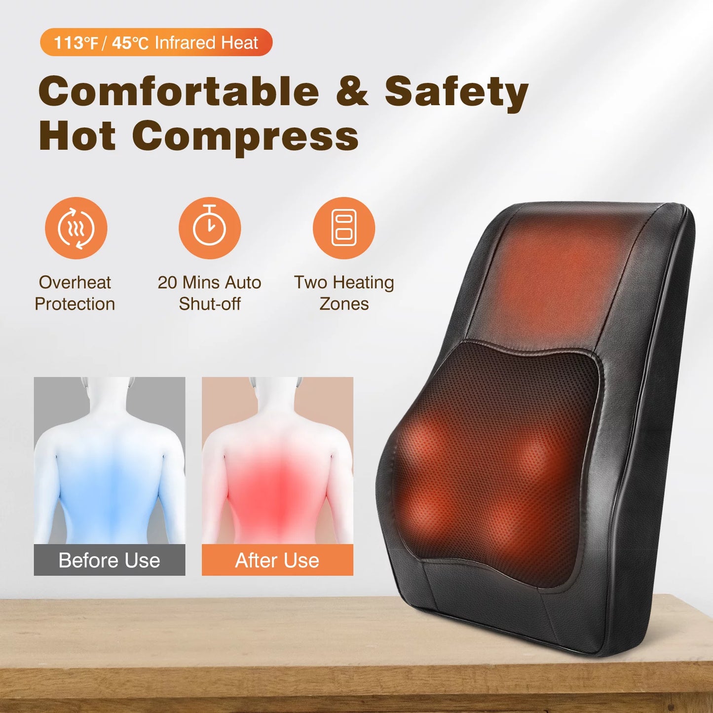 Heated Massage Pillow for Neck, Back & Muscle Pain