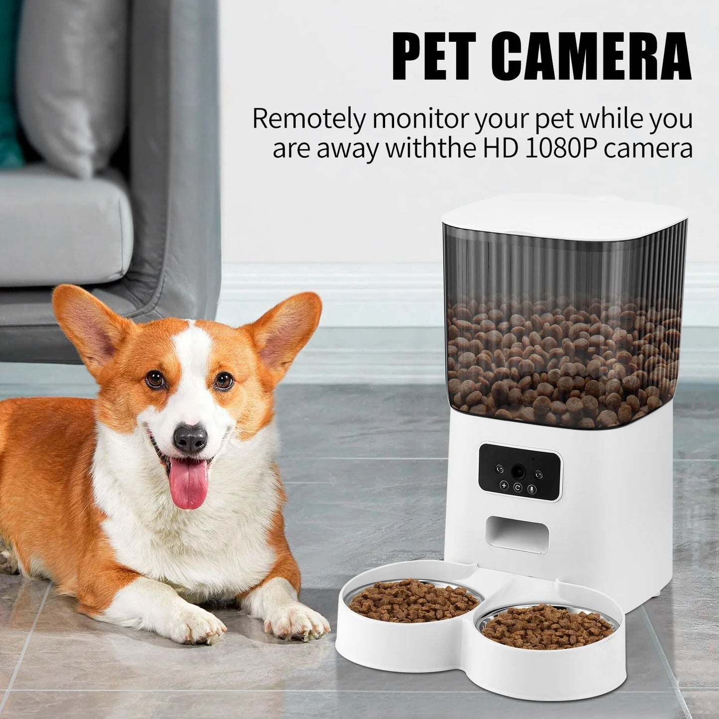 Smart Pet Feeder with 1080p Camera & App Control