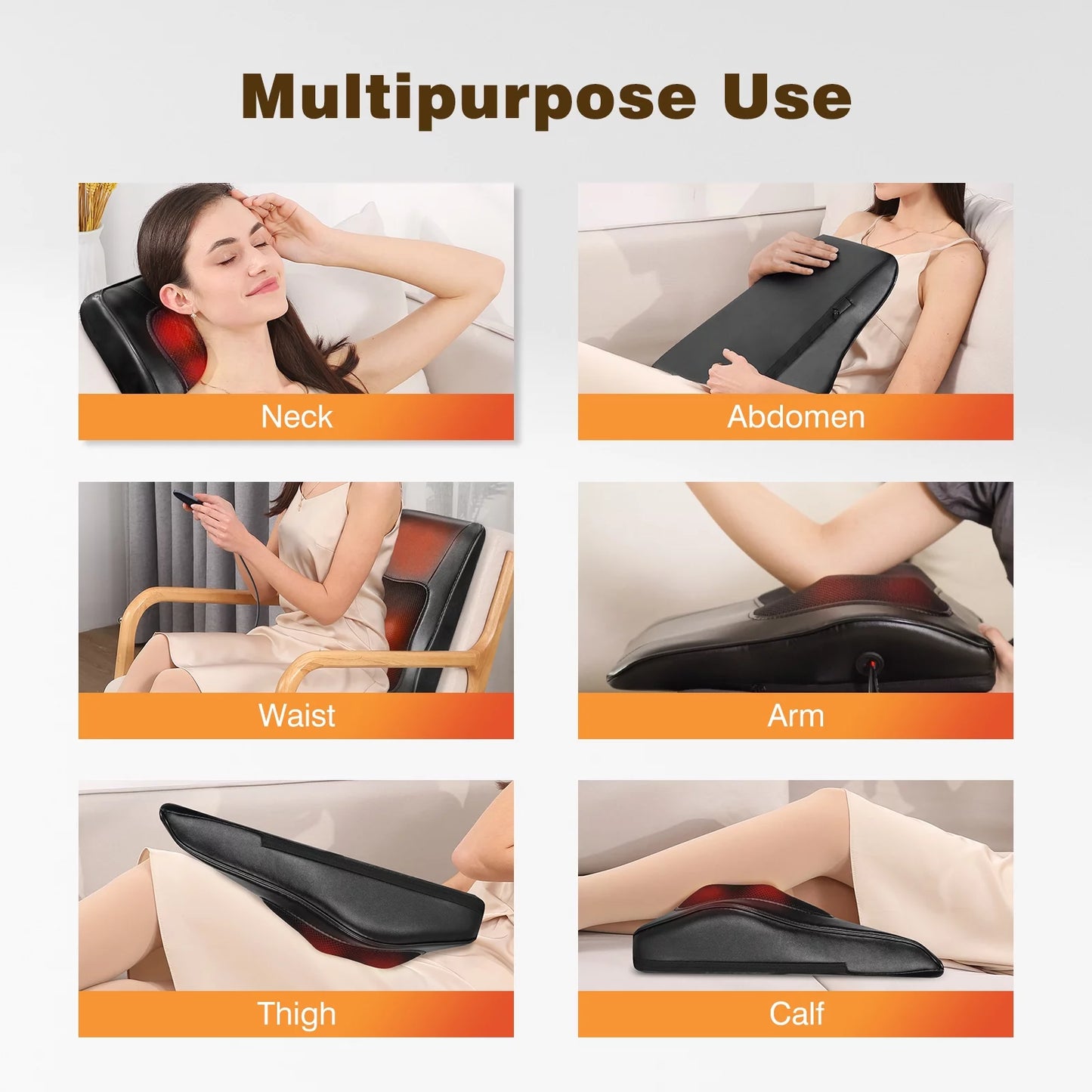 Heated Massage Pillow for Neck, Back & Muscle Pain