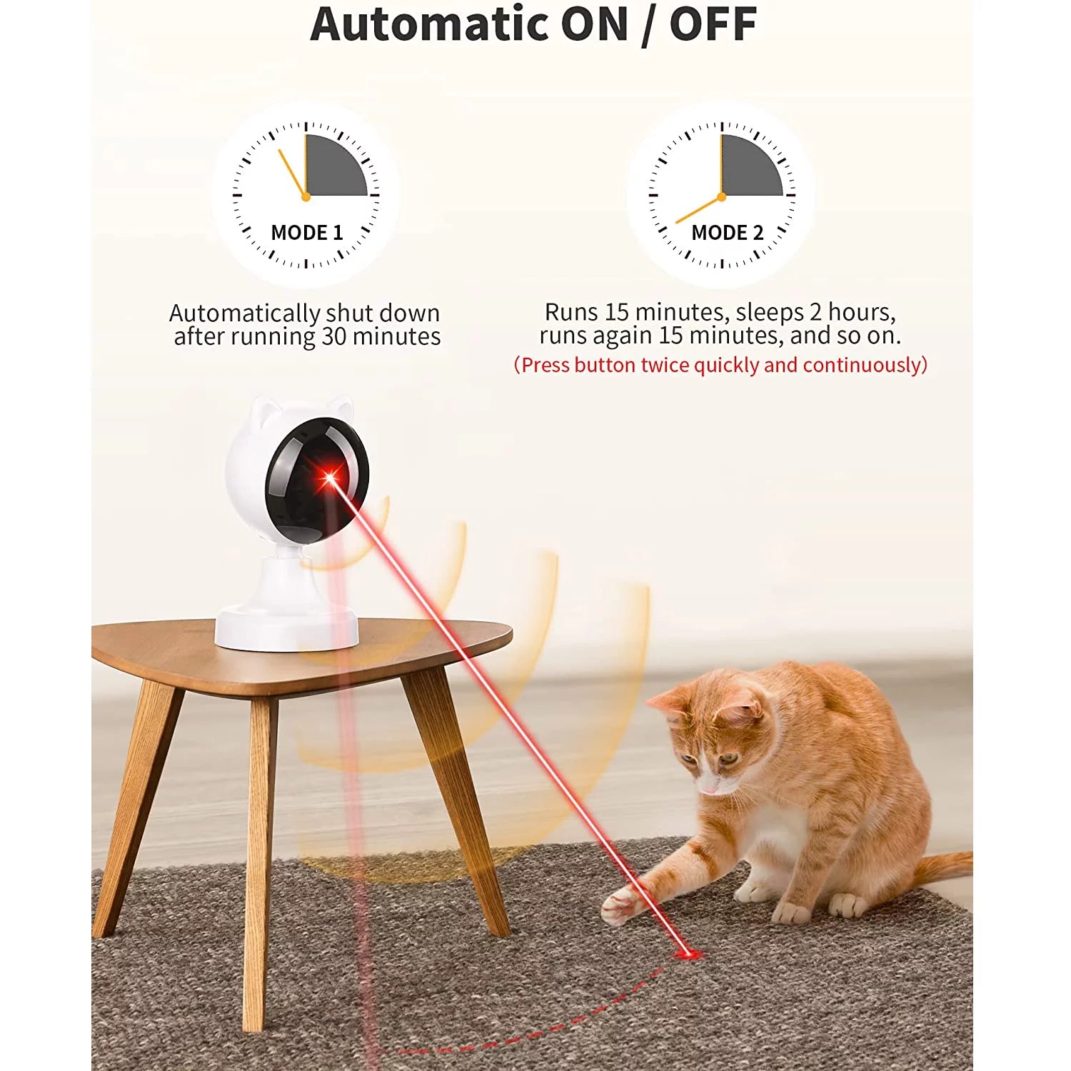 Interactive Laser Cat Toy, Automatic & Rotating