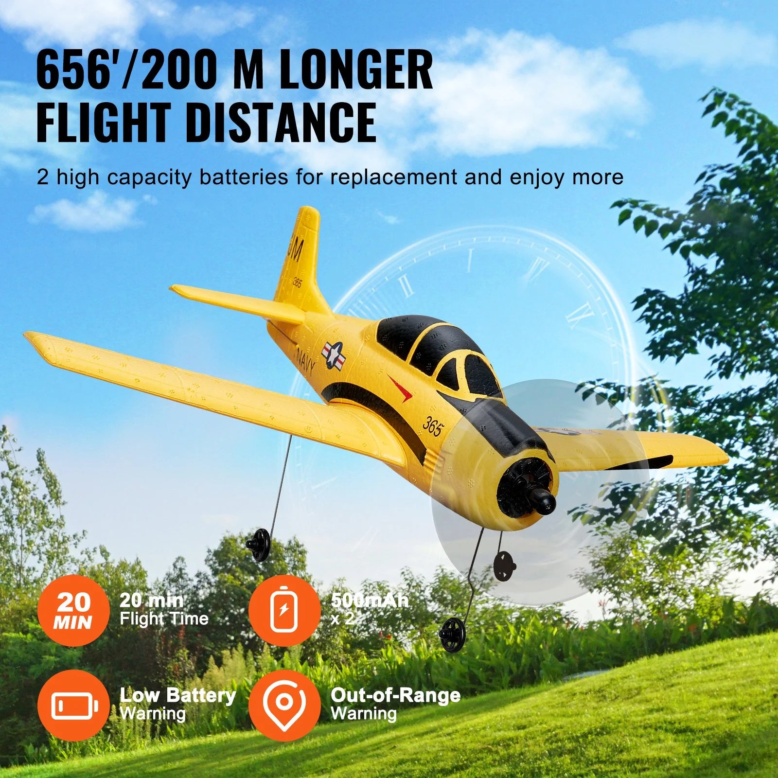 VEVOR RC Airplane Trainer Aircraft EPP Foam RC Plane Toy 2.4 Ghz Remote Control