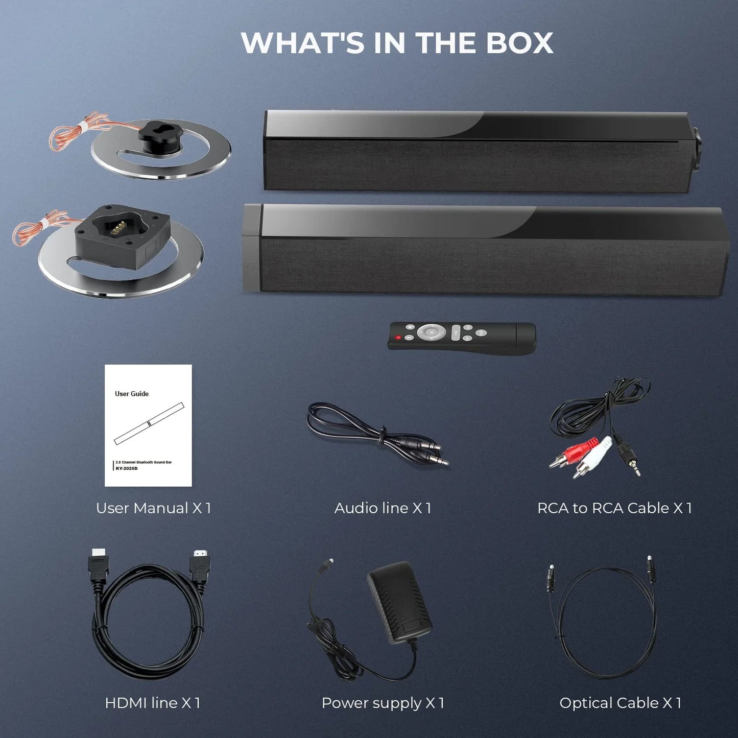 Bluetooth TV Soundbar with Remote & Multiple Inputs