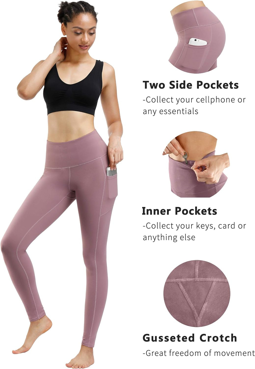 Women's Yoga Leggings: 2-Pack, High-Waisted, 4-Way Stretch