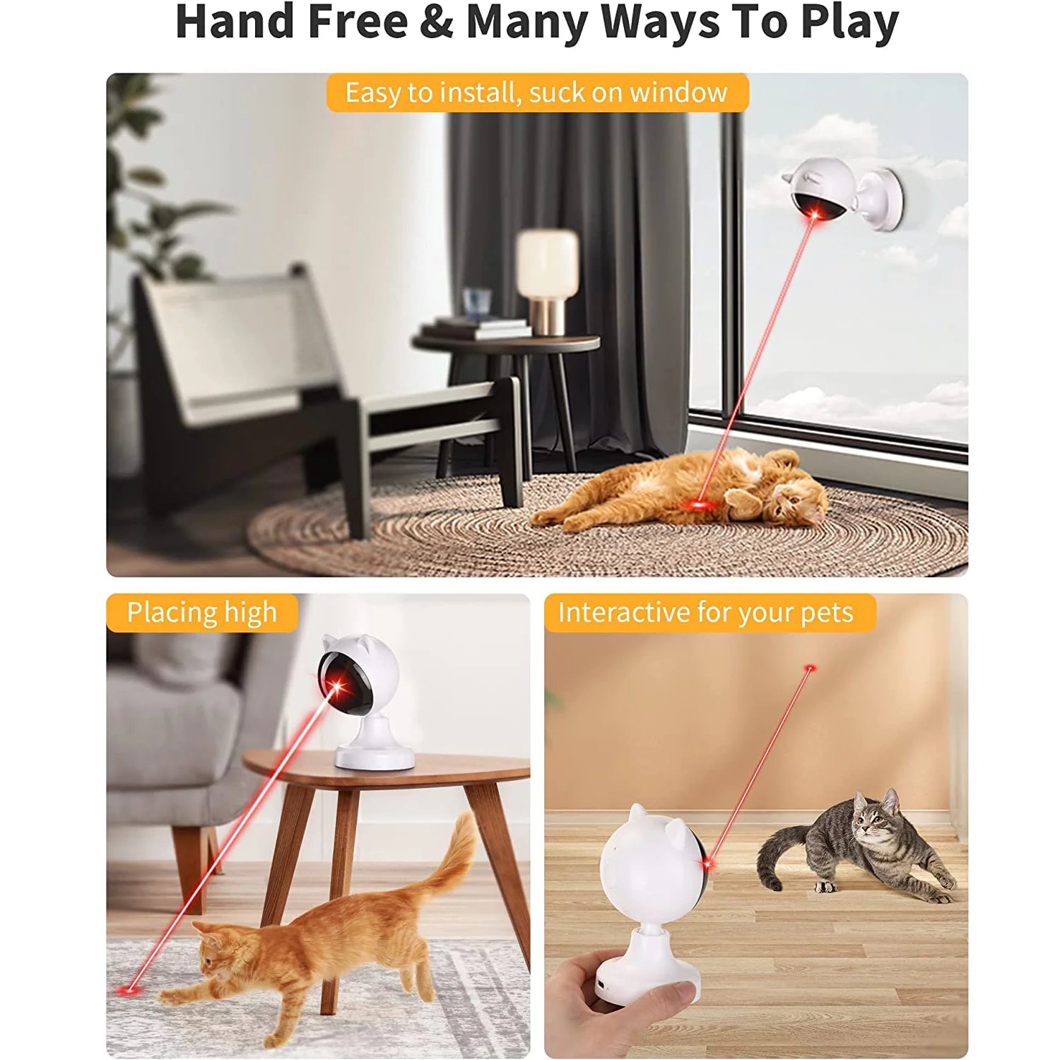 Interactive Laser Cat Toy, Automatic & Rotating