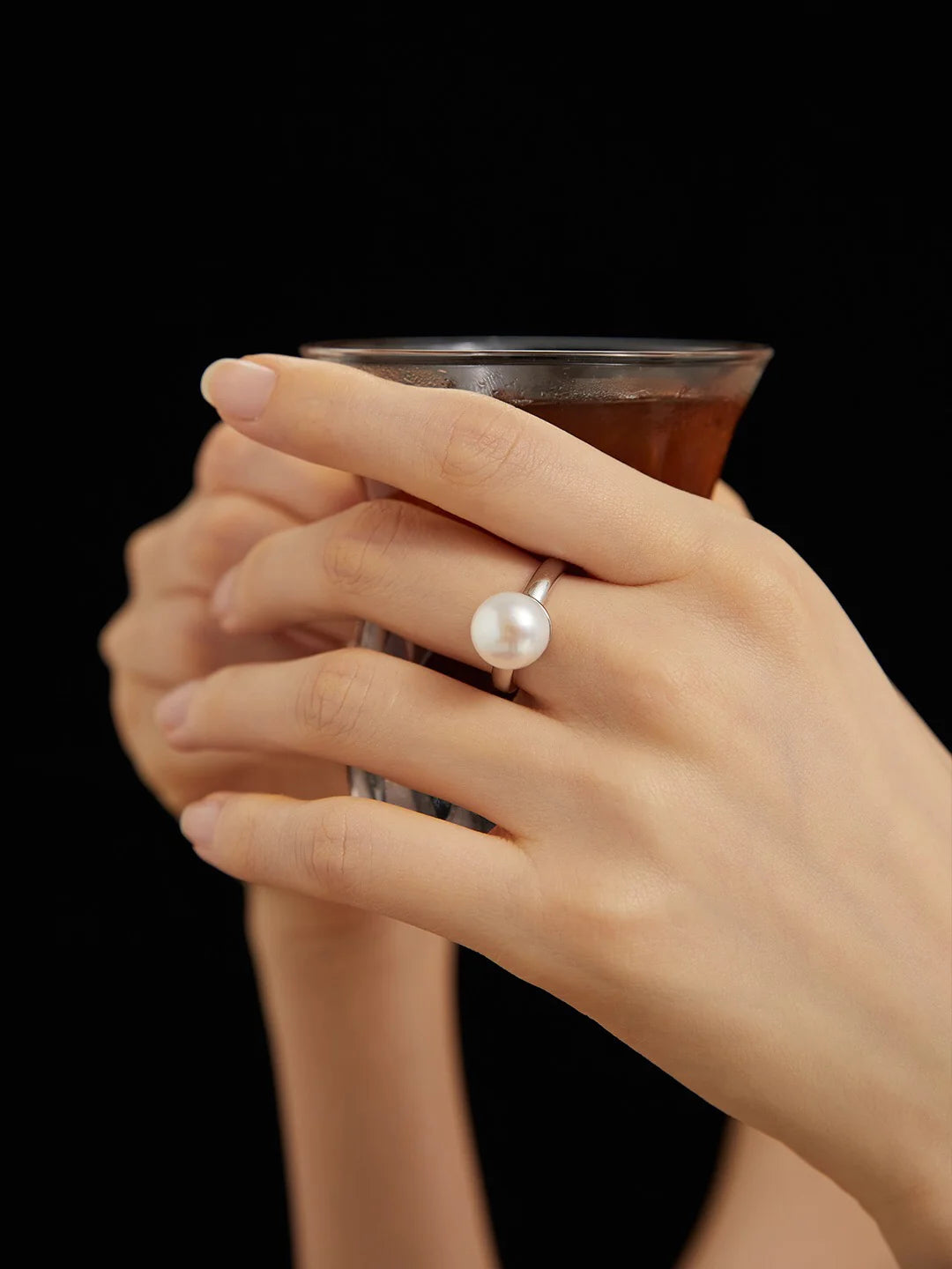 Large Pearl Open Ring