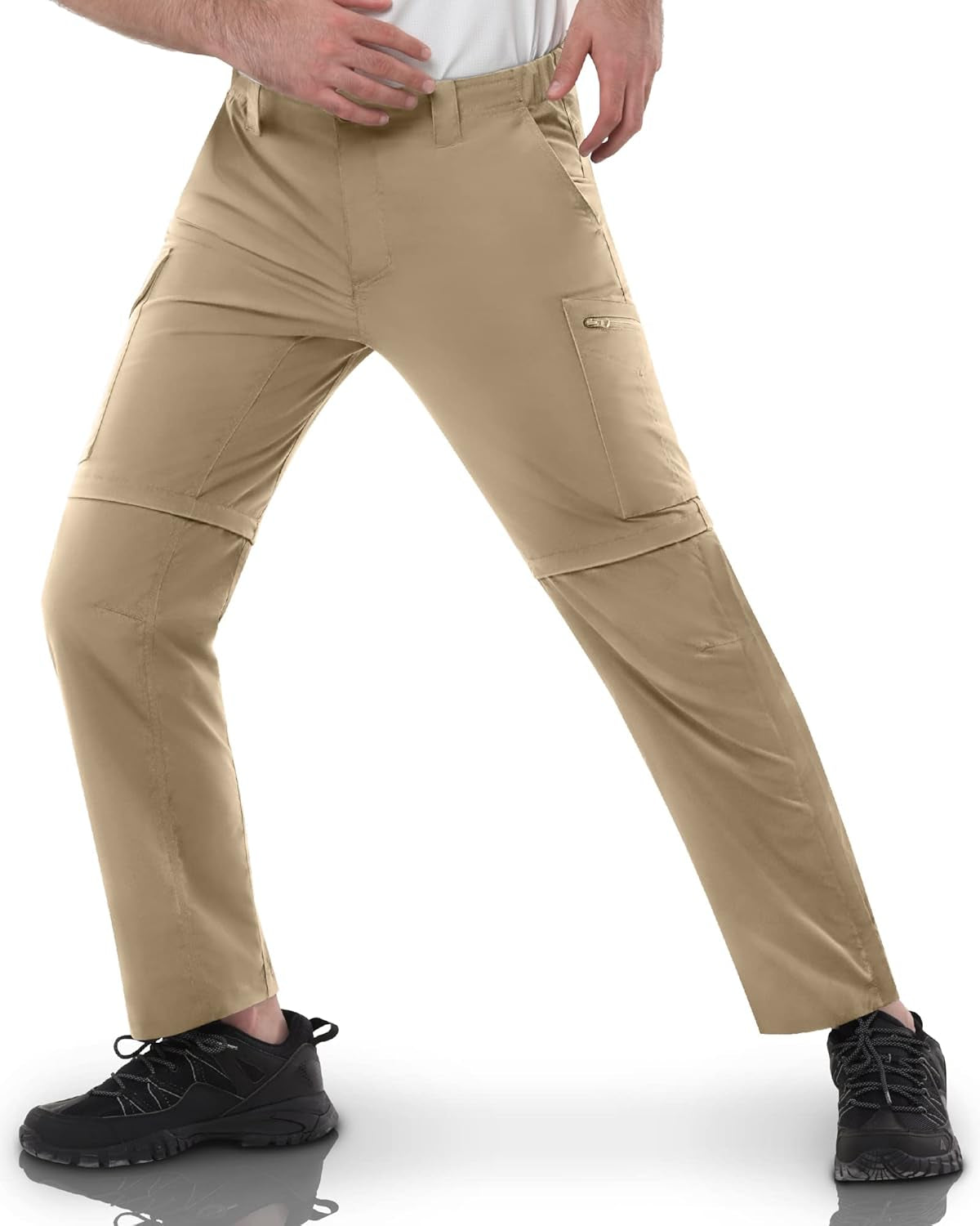 Men's Hiking Pants with Zip-Off Legs: Lightweight, Quick-Dry, UPF 50+, Water-Resistant, Durable