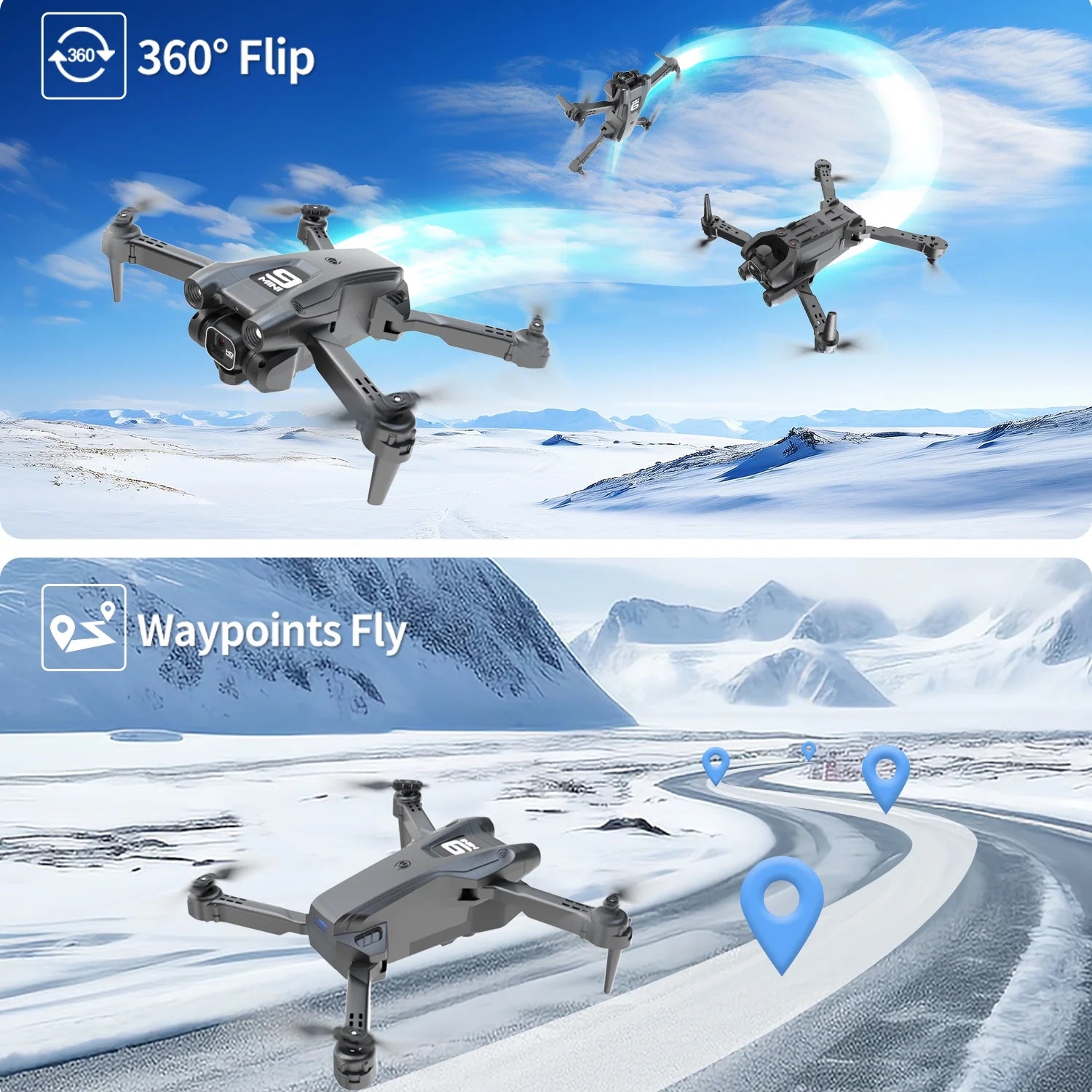 RC Drone with 360° Flips: 1080P HD Camera