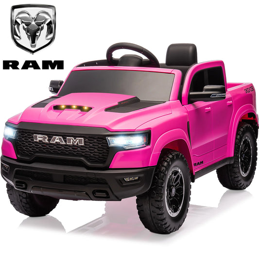 RAM Kids Ride-On Car with 4-Wheel Suspension & Safety Belt