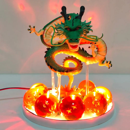 Bandai Dragon Ball Z Anime Shenlong Led Action Figures Night Lights Shenrou Crystal Balls Remote Control Figma Xmas Gift Toys