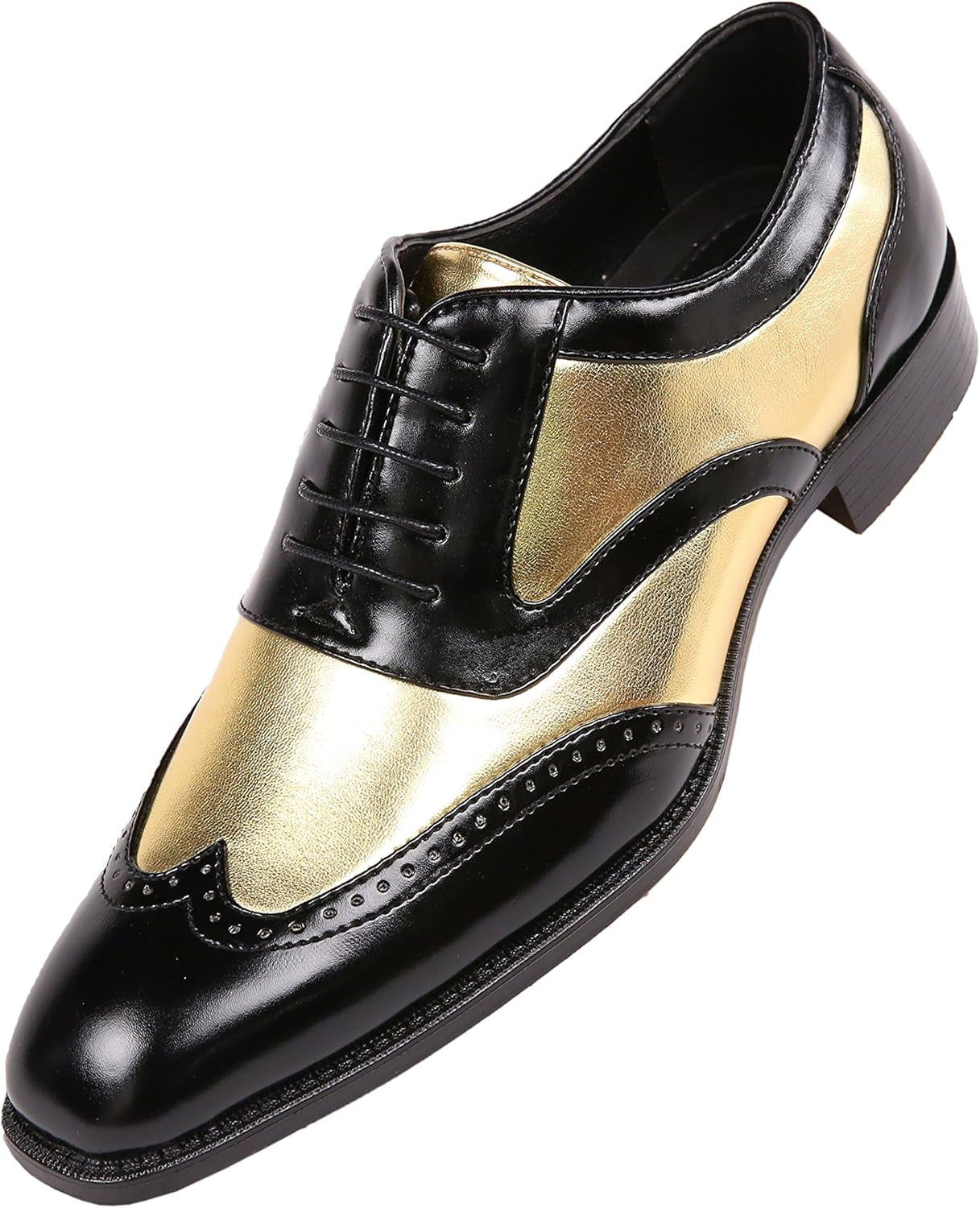 Men's Two-Tone Wingtip Oxford Dress Shoes