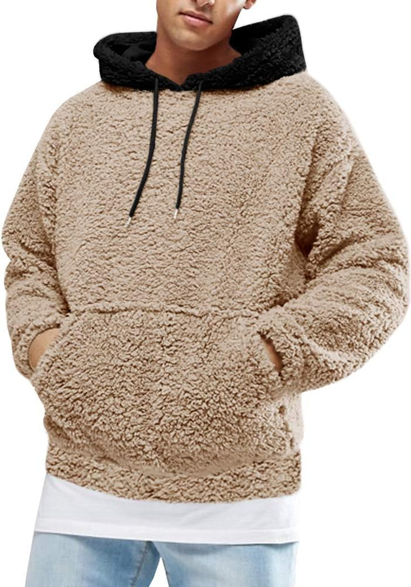 Men's Sherpa Hoodie: Soft, Warm, Front Pocket